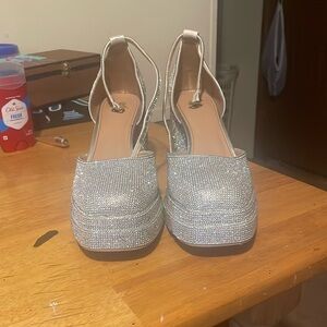Silver Glitter Heels